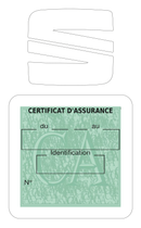 Porte Vignette Assurance Pare Brise Voiture Pour Seat | Étui Simple Pochette Adhésive Autocollant Sticker Blanc