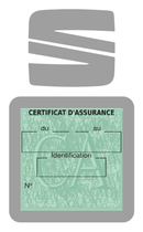 Porte Vignette Assurance Pare Brise Voiture Pour Seat | Étui Simple Pochette Adhésive Autocollant Sticker Gris