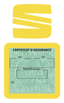 Porte Vignette Assurance Pare Brise Voiture Pour Seat | Étui Simple Pochette Adhésive Autocollant Sticker Jaune