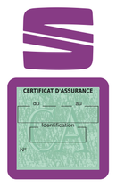 Porte Vignette Assurance Pare Brise Voiture Pour Seat | Étui Simple Pochette Adhésive Autocollant Sticker Mauve