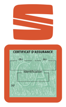 Porte Vignette Assurance Pare Brise Voiture Pour Seat | Étui Simple Pochette Adhésive Autocollant Sticker Orange