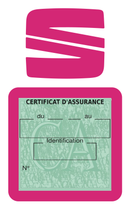 Porte Vignette Assurance Pare Brise Voiture Pour Seat | Étui Simple Pochette Adhésive Autocollant Sticker Rose