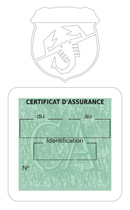 Porte Vignette Assurance Pare Brise Voiture Pour Abarth | Étui Simple Pochette Adhésive Autocollant Sticker Blanc