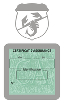 Porte Vignette Assurance Pare Brise Voiture Pour Abarth | Étui Simple Pochette Adhésive Autocollant Sticker Gris