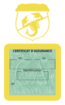 Porte Vignette Assurance Pare Brise Voiture Pour Abarth | Étui Simple Pochette Adhésive Autocollant Sticker Jaune