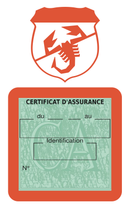 Porte Vignette Assurance Pare Brise Voiture Pour Abarth | Étui Simple Pochette Adhésive Autocollant Sticker Orange