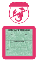 Porte Vignette Assurance Pare Brise Voiture Pour Abarth | Étui Simple Pochette Adhésive Autocollant Sticker Rose