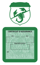 Porte Vignette Assurance Pare Brise Voiture Pour Abarth | Étui Simple Pochette Adhésive Autocollant Sticker Vert