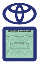 Porte Vignette Assurance Pare Brise Voiture Pour Toyota | Étui Simple Pochette Adhésive Autocollant Sticker Bleu