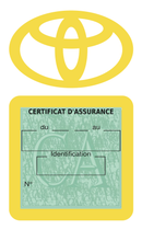 Porte Vignette Assurance Pare Brise Voiture Pour Toyota | Étui Simple Pochette Adhésive Autocollant Sticker Jaune