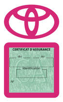 Porte Vignette Assurance Pare Brise Voiture Pour Toyota | Étui Simple Pochette Adhésive Autocollant Sticker Rose