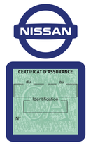 Porte Vignette Assurance Pare Brise Voiture Pour Nissan | Étui Simple Pochette Adhésive Autocollant Sticker Bleu