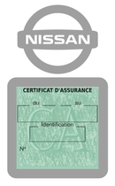 Porte Vignette Assurance Pare Brise Voiture Pour Nissan | Étui Simple Pochette Adhésive Autocollant Sticker Gris