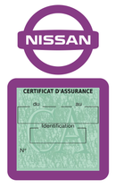 Porte Vignette Assurance Pare Brise Voiture Pour Nissan | Étui Simple Pochette Adhésive Autocollant Sticker Mauve