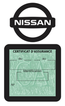 Porte Vignette Assurance Pare Brise Voiture Pour Nissan | Étui Simple Pochette Adhésive Autocollant Sticker Noir