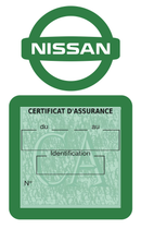 Porte Vignette Assurance Pare Brise Voiture Pour Nissan | Étui Simple Pochette Adhésive Autocollant Sticker Vert