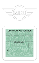Porte Vignette Assurance Pare Brise Voiture Pour Mini | Étui Simple Pochette Adhésive Autocollant Sticker Blanc