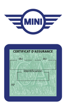 Porte Vignette Assurance Pare Brise Voiture Pour Mini | Étui Simple Pochette Adhésive Autocollant Sticker Bleu