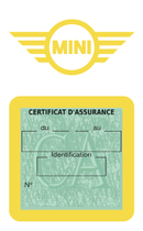 Porte Vignette Assurance Pare Brise Voiture Pour Mini | Étui Simple Pochette Adhésive Autocollant Sticker Jaune