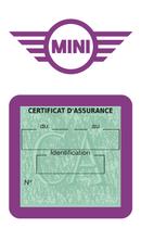 Porte Vignette Assurance Pare Brise Voiture Pour Mini | Étui Simple Pochette Adhésive Autocollant Sticker Mauve