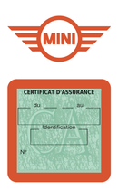 Porte Vignette Assurance Pare Brise Voiture Pour Mini | Étui Simple Pochette Adhésive Autocollant Sticker Orange