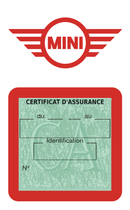 Porte Vignette Assurance Pare Brise Voiture Pour Mini | Étui Simple Pochette Adhésive Autocollant Sticker Rouge