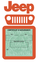 Porte Vignette Assurance Pare Brise Voiture Pour Jeep | Étui Simple Pochette Adhésive Autocollant Sticker Orange