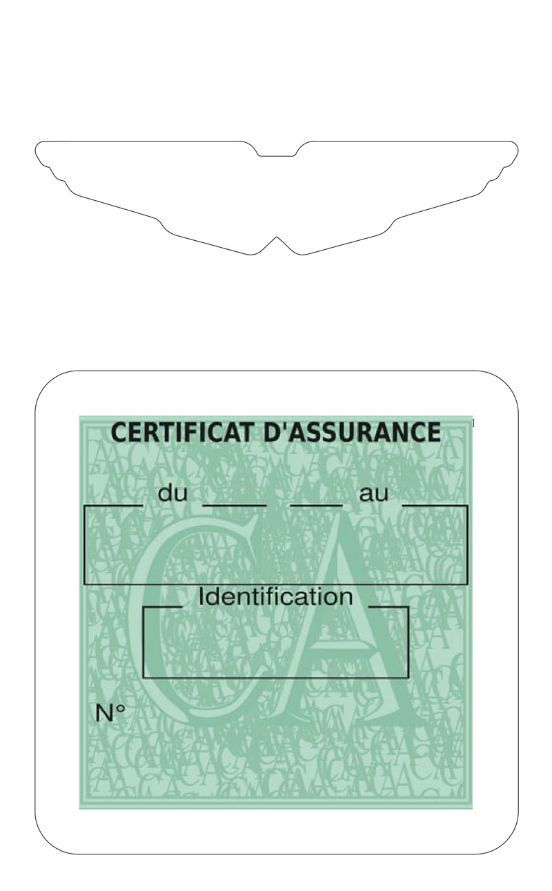 Porte Vignette Assurance Pare Brise Voiture Pour Aston Martin | Étui Simple Pochette Adhésive Autocollant Sticker Blanc