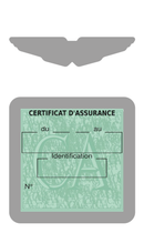 Porte Vignette Assurance Pare Brise Voiture Pour Aston Martin | Étui Simple Pochette Adhésive Autocollant Sticker Gris
