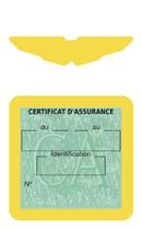Porte Vignette Assurance Pare Brise Voiture Pour Aston Martin | Étui Simple Pochette Adhésive Autocollant Sticker Jaune