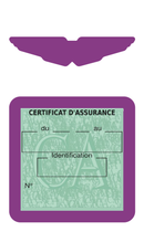 Porte Vignette Assurance Pare Brise Voiture Pour Aston Martin | Étui Simple Pochette Adhésive Autocollant Sticker Mauve