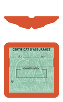 Porte Vignette Assurance Pare Brise Voiture Pour Aston Martin | Étui Simple Pochette Adhésive Autocollant Sticker Orange