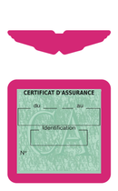 Porte Vignette Assurance Pare Brise Voiture Pour Aston Martin | Étui Simple Pochette Adhésive Autocollant Sticker Rose