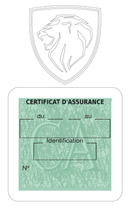 Porte Vignette Assurance Pare Brise Voiture Pour Peugeot | Étui Simple Pochette Adhésive Autocollant Sticker Blanc