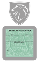 Porte Vignette Assurance Pare Brise Voiture Pour Peugeot | Étui Simple Pochette Adhésive Autocollant Sticker Gris