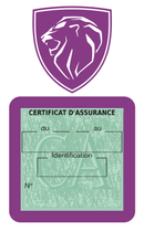 Porte Vignette Assurance Pare Brise Voiture Pour Peugeot | Étui Simple Pochette Adhésive Autocollant Sticker Mauve