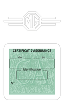 Porte Vignette Assurance Pare Brise Voiture Pour MG | Étui Simple Pochette Adhésive Autocollant Sticker Blanc