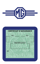 Porte Vignette Assurance Pare Brise Voiture Pour MG | Étui Simple Pochette Adhésive Autocollant Sticker Bleu