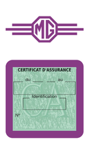 Porte Vignette Assurance Pare Brise Voiture Pour MG | Étui Simple Pochette Adhésive Autocollant Sticker Mauve