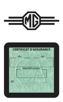Porte Vignette Assurance Pare Brise Voiture Pour MG | Étui Simple Pochette Adhésive Autocollant Sticker Noir
