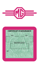 Porte Vignette Assurance Pare Brise Voiture Pour MG | Étui Simple Pochette Adhésive Autocollant Sticker Rose
