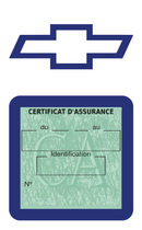 Porte Vignette Assurance Pare Brise Voiture Pour Chevrolet | Étui Simple Pochette Adhésive Autocollant Sticker Bleu