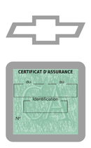 Porte Vignette Assurance Pare Brise Voiture Pour Chevrolet | Étui Simple Pochette Adhésive Autocollant Sticker Gris