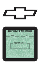 Porte Vignette Assurance Pare Brise Voiture Pour Chevrolet | Étui Simple Pochette Adhésive Autocollant Sticker Noir