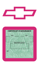 Porte Vignette Assurance Pare Brise Voiture Pour Chevrolet | Étui Simple Pochette Adhésive Autocollant Sticker Rose