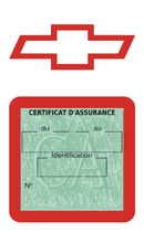 Porte Vignette Assurance Pare Brise Voiture Pour Chevrolet | Étui Simple Pochette Adhésive Autocollant Sticker Rouge
