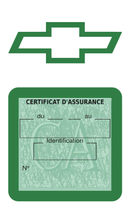 Porte Vignette Assurance Pare Brise Voiture Pour Chevrolet | Étui Simple Pochette Adhésive Autocollant Sticker Vert