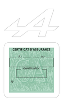 Porte Vignette Assurance Pare Brise Voiture Pour Alpine | Étui Simple Pochette Adhésive Autocollant Sticker Blanc