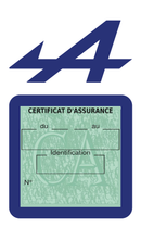 Porte Vignette Assurance Pare Brise Voiture Pour Alpine | Étui Simple Pochette Adhésive Autocollant Sticker Bleu