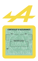 Porte Vignette Assurance Pare Brise Voiture Pour Alpine | Étui Simple Pochette Adhésive Autocollant Sticker Jaune